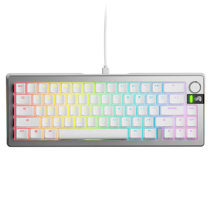Glorious GMMK 3 Pro 65 % Custom Gaming-Tastatur - Pre-Built, ANSI (US), Fox Switches, silber image number 1