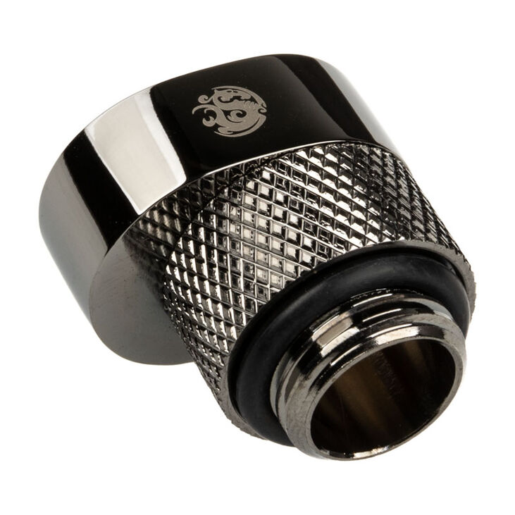 Bitspower X-Cross Adapter G1/4 inch male to G1/4 inch female - 5mm offset, glossy black image number 1