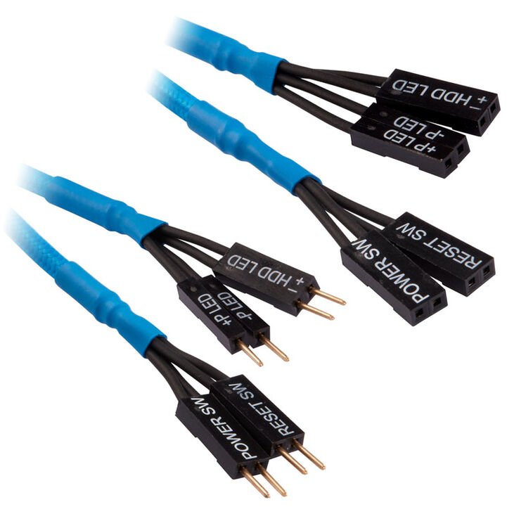 Corsair Premium Sleeved Frontpanel Kabel Verlängerungskit, blau image number 4