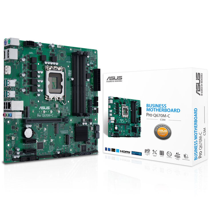 ASUS PRO Q670M-C-CSM, Intel Q670 Mainboard, Sockel 1700, DDR5 image number 0