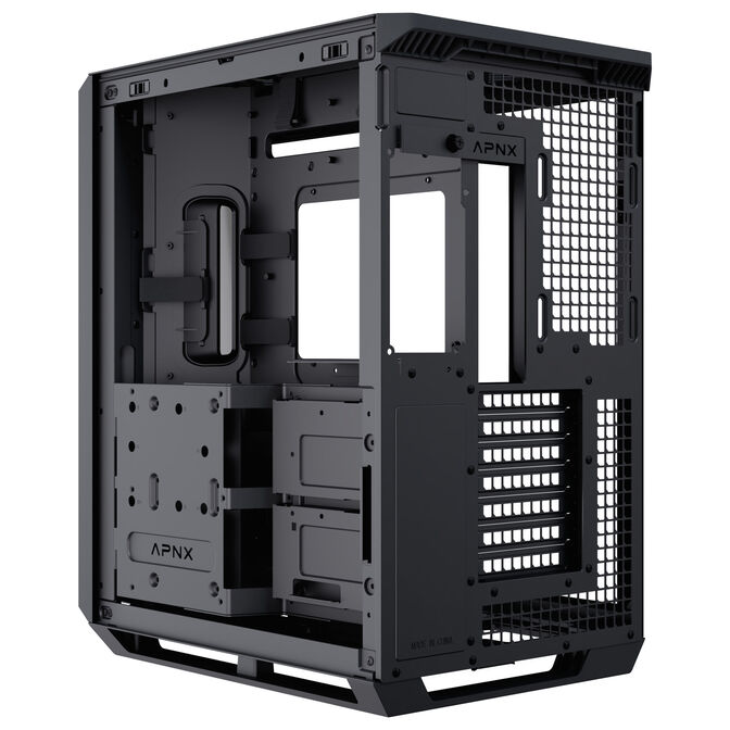 APNX V1 PC Case, Mid Tower, ATX, Tempered Glass &ndash; Wood, Black image number 10