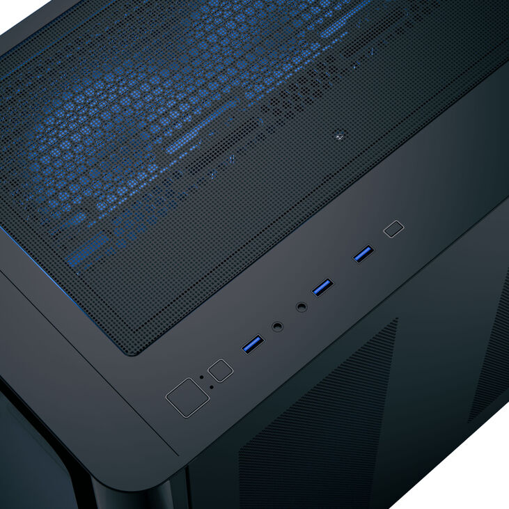 Aerocool P500C PC-Gehäuse, Midi-Tower, ATX, Tempered Glass - schwarz image number 5