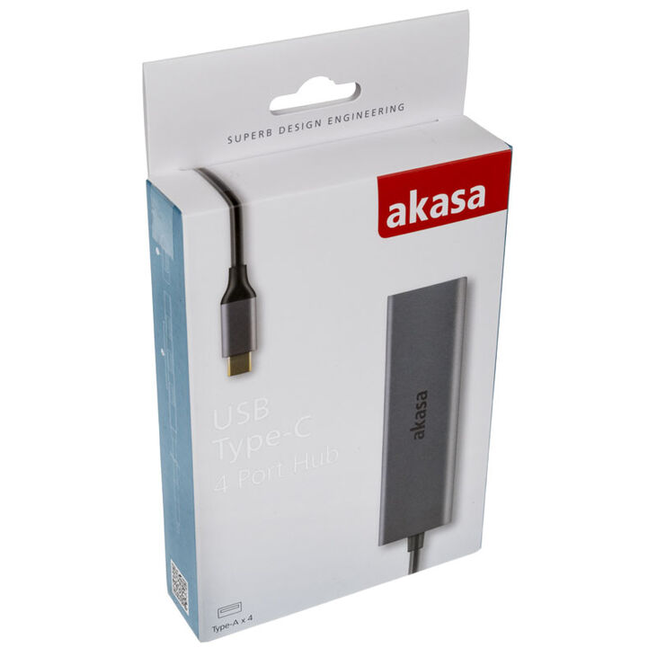Akasa USB Typ C auf 4x USB Typ A - silber image number 4