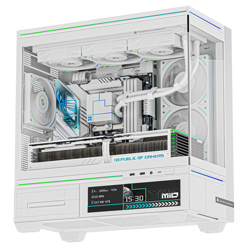 Thermalright TL-M10 Vision PC-Gehäuse, Mini-Gehäuse, mATX, RGB, Tempered Glass - weiß
