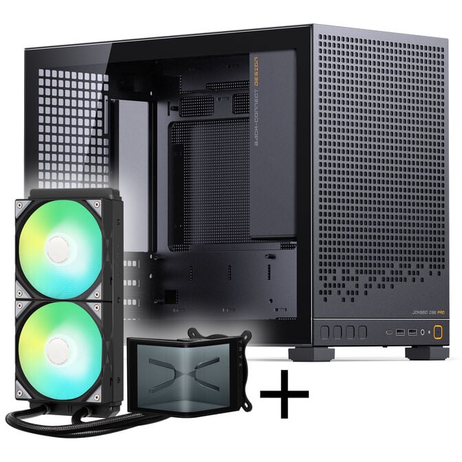 Jonsbo D32 PRO PC-Geh&auml;use + TRYX PANORAMA SE Komplett-Wasserk&uuml;hlung, ARGB - 240mm, schwarz image number 0