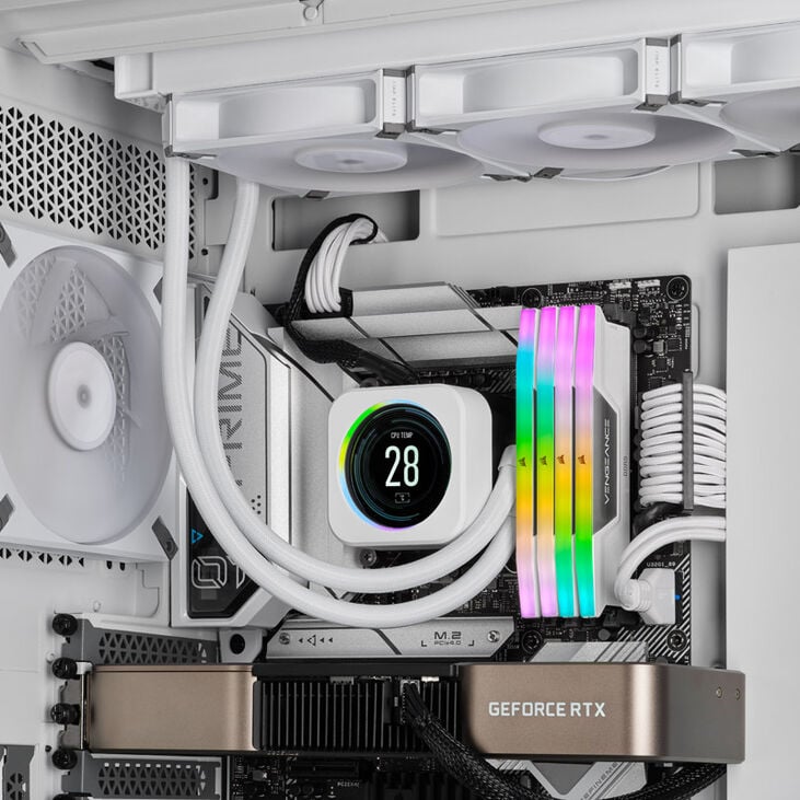 Corsair Vengeance RGB DDR5-6000 RAM, CL36, XMP - 32 GB Dual-Kit, white image number 7