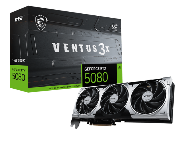 MSI GeForce RTX 5080 16G Ventus 3X OC Plus, 16384 MB GDDR7 image number 0