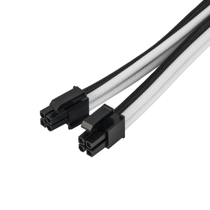SilverStone EPS 8-Pin zu EPS/ATX 4+4-Pin Kabel, 300mm - schwarz/wei&szlig; image number 3