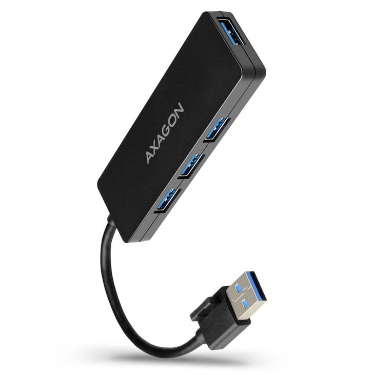 AXAGON HUE-G1A Superspeed USB-C Slim Hub, 4x USB 3.0 - 15cm, schwarz image number 0