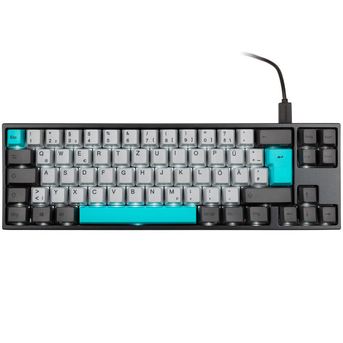 Ducky Miya Pro Moonlight TKL Gaming Tastatur f&uuml;r PC/Mac, MX-Silent-Red, wei&szlig;e LED - dunkelgrau image number 1