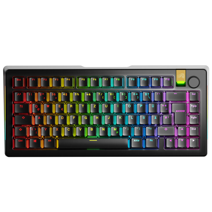Glorious GMMK 3 Pro HE Wireless 75 % Custom Gaming-Tastatur - Pre-Built, ISO (DE), Fox HE Switches, schwarz image number 1