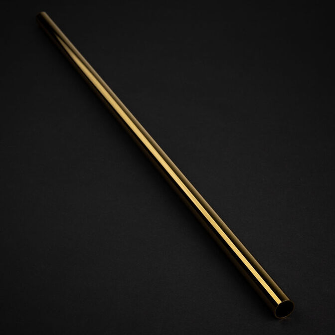Bitspower None Chamfer Brass Hard Tubing 14mm AD, 500mm - gold image number 0