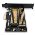 AXAGON PCEM2-D PCIe 3.0 adapter, 1x M.2 NVMe, 1x M.2 SATA, up to 22110 - passive cooling image number null