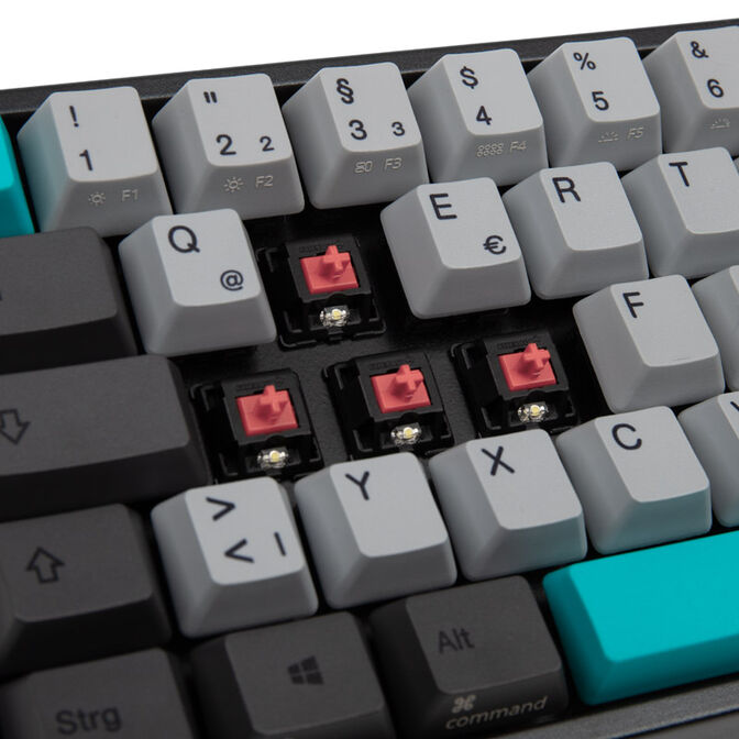Ducky Miya Pro Moonlight TKL Gaming Tastatur f&uuml;r PC/Mac, MX-Silent-Red, wei&szlig;e LED - dunkelgrau image number 6