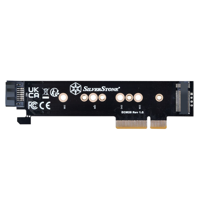 Silverstone SST-ECM28 M.2/SATA adapter card, PCIe 4.0, 1x M-Key, 1x SATA image number 2