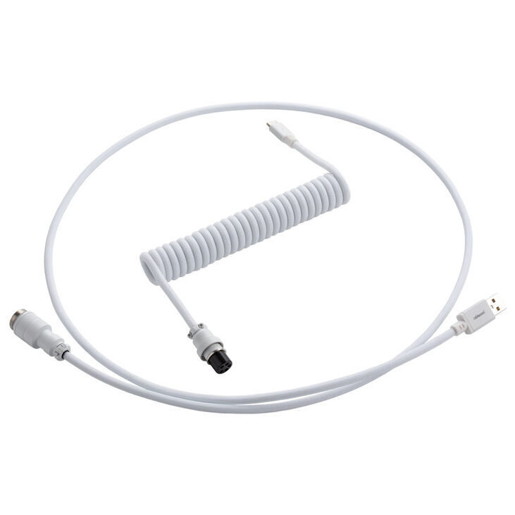 CableMod PRO Coiled Keyboard Cable USB-C zu USB Typ A, Glacier White - 150cm image number 0