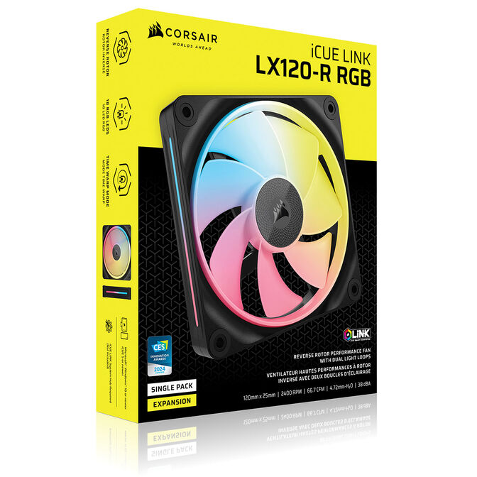 Corsair iCUE Link LX120-R RGB L&uuml;fter, PWM - 120mm, schwarz image number 10
