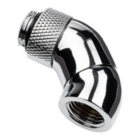 Alphacool Eiszapfen Winkeladapter 45 Grad doppel drehbar G1/4 AG auf G1/4 IG - chrome
