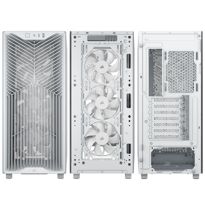 Corsair 3200D RS PC Case, Mid Tower, ATX, Tempered Glass - White