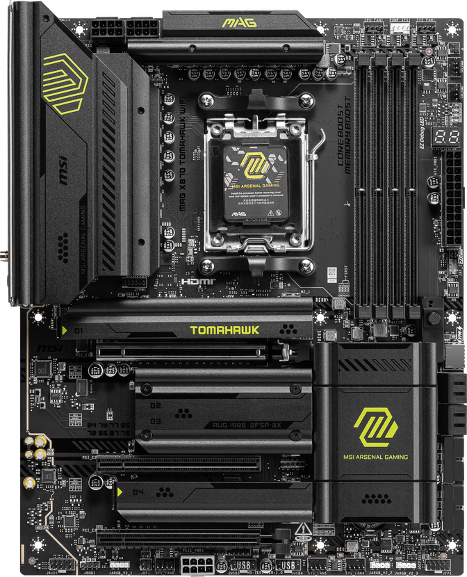 MSI MAG X870 Tomahawk WiFi Motherboard, Socket AM5, AMD X870, ATX, DDR5 image number 1