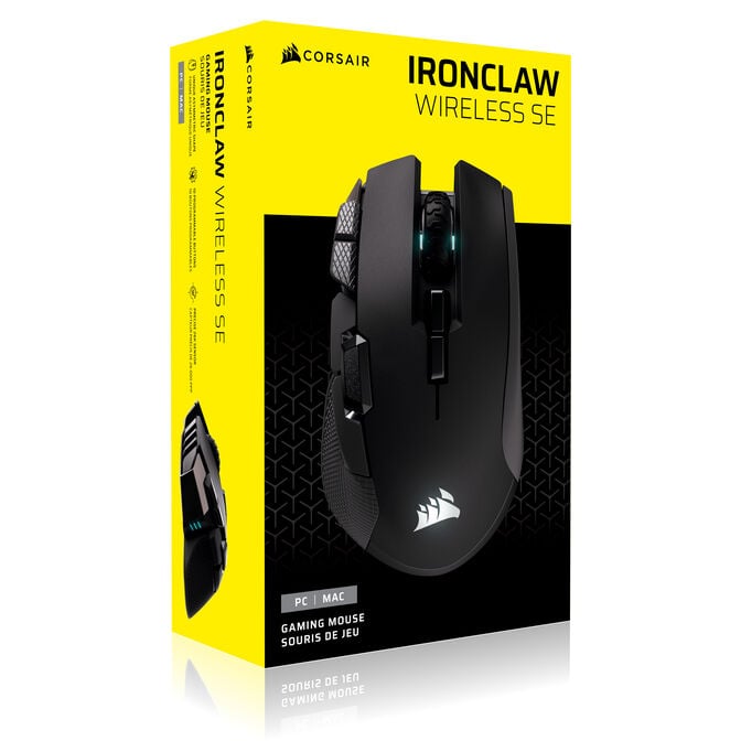 Corsair IRONCLAW WIRELESS SE Gaming Mouse, Wireless, Backlit RGB LED, 26000 DPI, Optical image number 9
