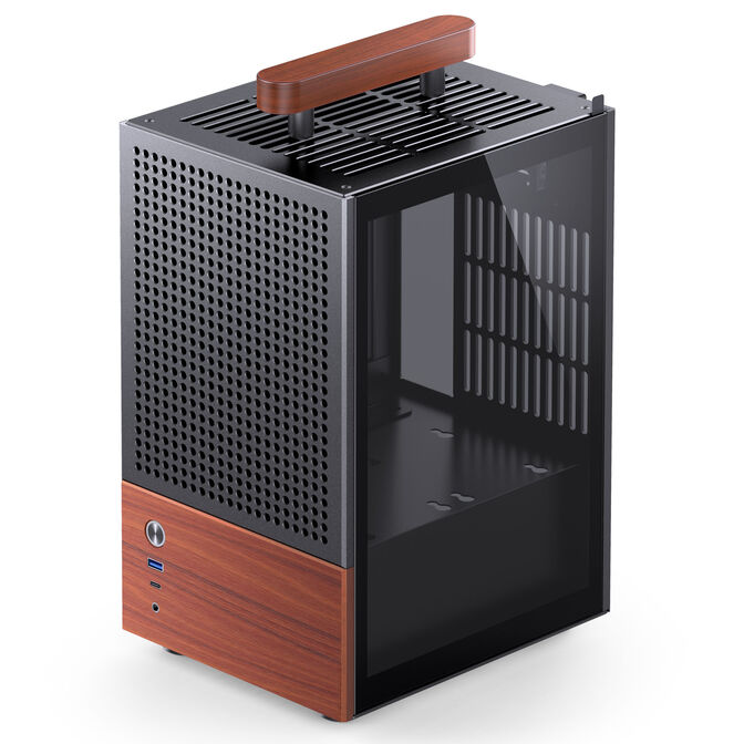 Jonsbo T6 PC Geh&auml;use, Mini-Tower, Mini-ITX, Tempered Glass, Holz - schwarz image number 2