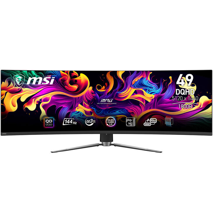 MSI MPG 491CQPDE QD-OLED, 49 inch Curved Gaming Monitor, 144 Hz, OLED image number 1