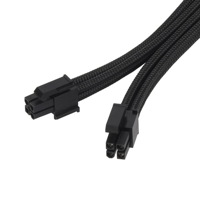 SilverStone EPS 8-Pin zu EPS/ATX 4+4-Pin Kabel, 300mm - schwarz image number 3