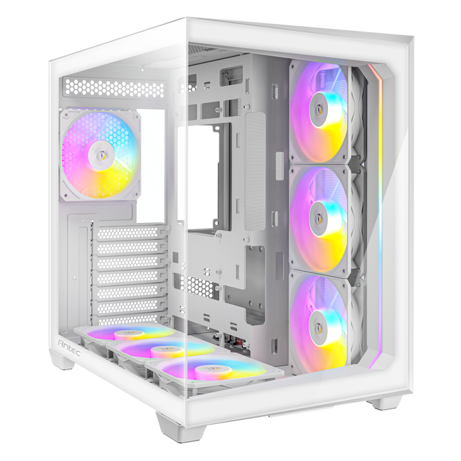 Antec C5 PC case, mid tower, ATX, RGB, tempered glass - white image number 6