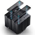Jonsbo CC90 CPU Cooler, Dual Tower, 130mm PWM Fan, Segment Display - Black image number null