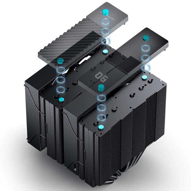 Jonsbo CC90 CPU Cooler, Dual Tower, 130mm PWM Fan, Segment Display - Black image number 11