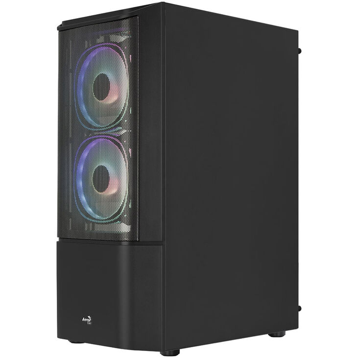 Aerocool Quantum Mesh v3 Mid Tower, RGB, Tempered Glass - Black image number 7