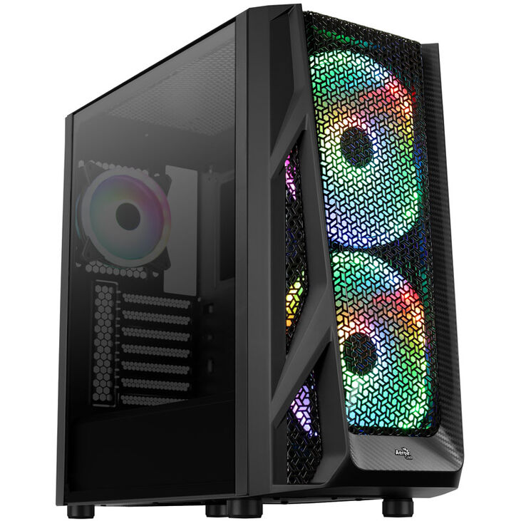 Aerocool AirHawk Duo Midi-Tower, Tempered Glass - schwarz image number 0