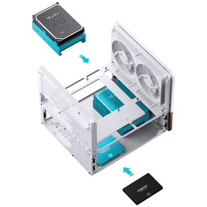 Jonsbo V12 PC Case, Mini Tower, Micro-ATX - White image number 7