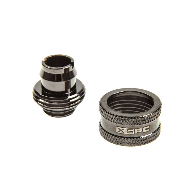 XSPC fitting straight G1/4 inch female thread to 16/11mm - V2, chrome black image number 2
