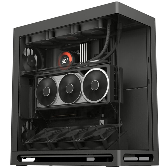 HAVN HS 360 VGPU PC-Geh&auml;use, Midi-Tower, vertikale GPU-Halterung - schwarz image number 1