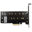 AXAGON PCEM2-D PCIe 3.0 adapter, 1x M.2 NVMe, 1x M.2 SATA, up to 22110 - passive cooling image number null