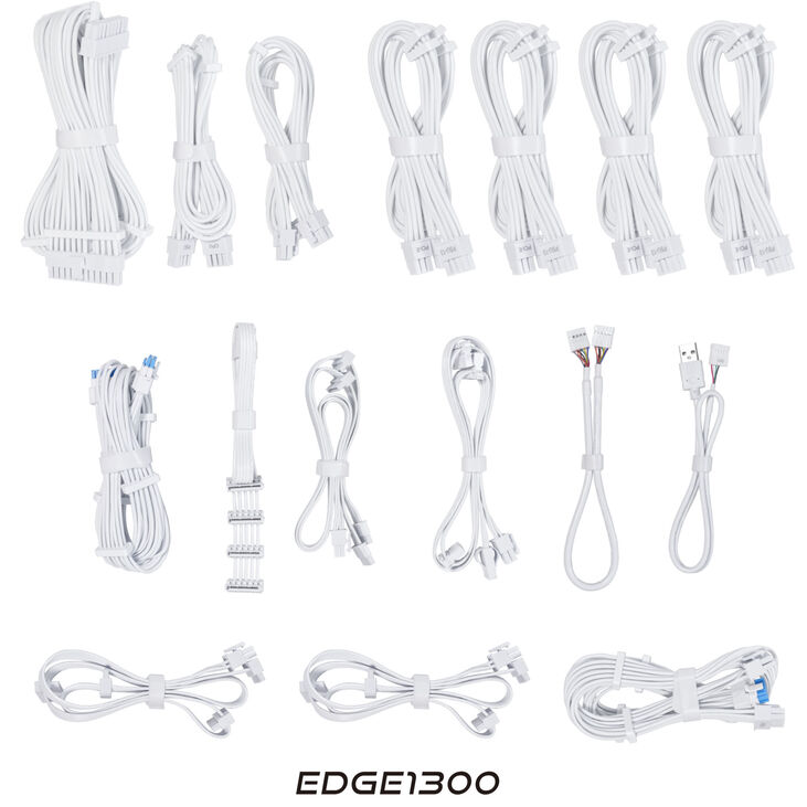 Lian Li EDGE EG1300 80 PLUS Platinum Power Supply, PCIe 5.1, ATX 3.1 - 1300 Watts, White image number 9