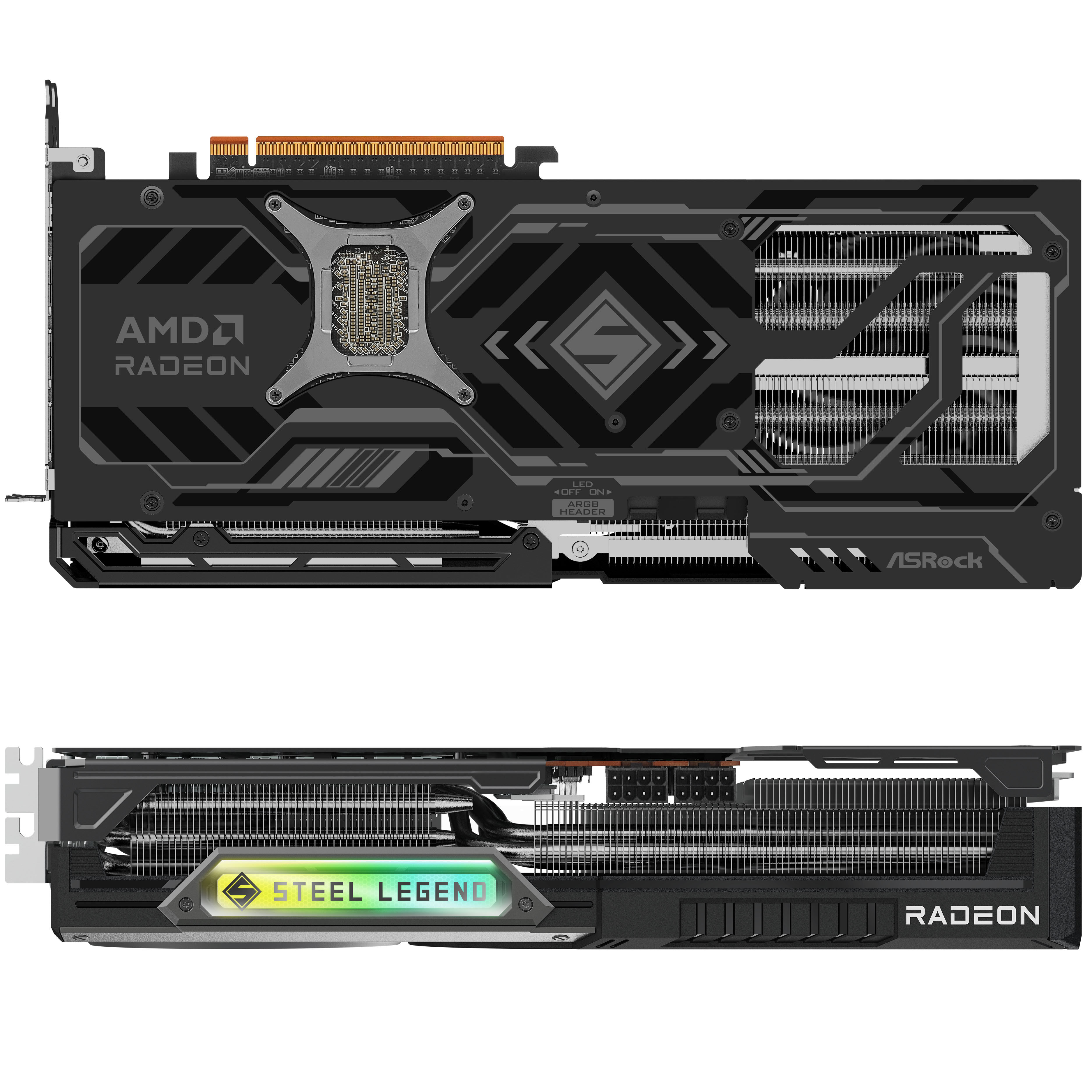 ASRock Radeon RX 9070 XT Steel Legend Dark 16GB Grafikkarte, 16384