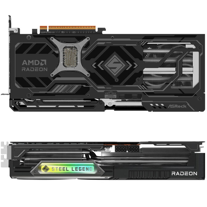 ASRock Radeon RX 9070 XT Steel Legend Dark 16GB Grafikkarte, 16384 MB GDDR6 image number 6