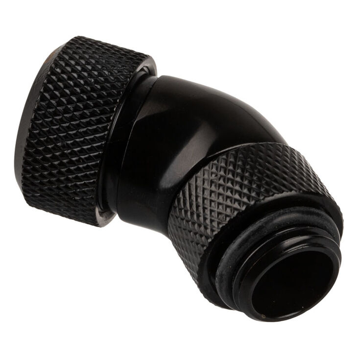 Alphacool Eiszapfen Connector 45 Degrees G1/4 Inch Female Thread to 13mm OD Hard Tube - Black image number 1