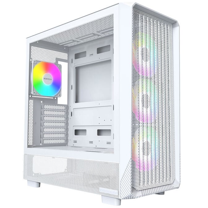 Montech X5 PC-Geh&auml;use, Midi-Tower, E-ATX, ARGB, Tempered Glass - wei&szlig; image number 0