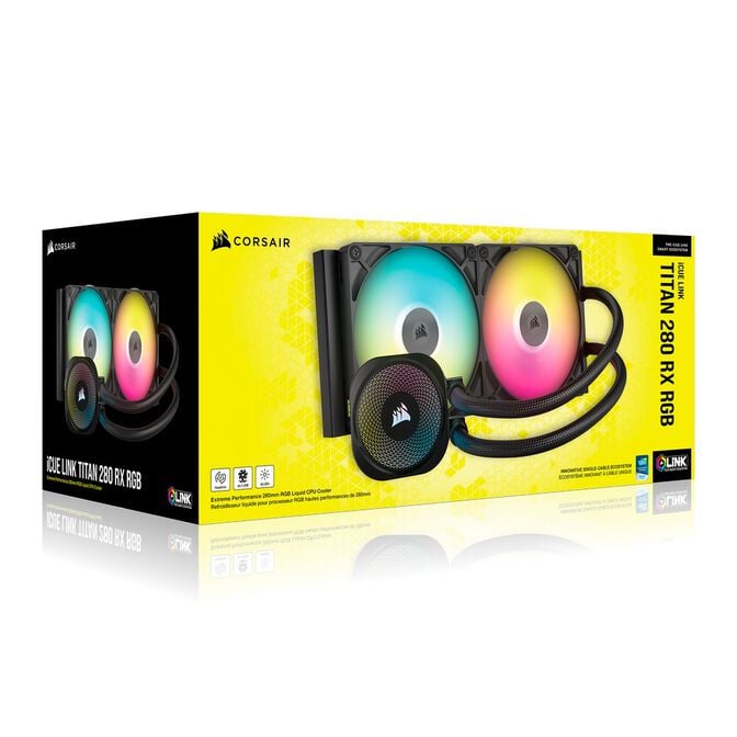 Corsair iCUE LINK Titan 280 RX RGB Komplett-Wasserk&uuml;hlung - 280 mm, schwarz image number 9