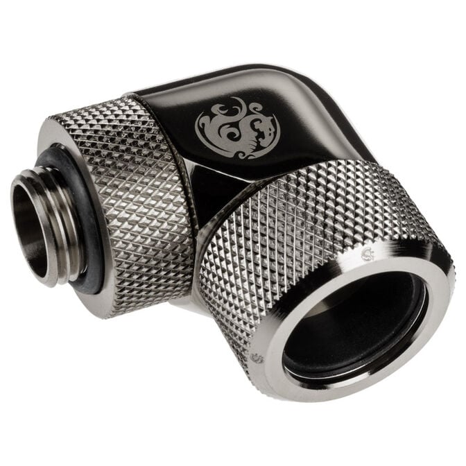 Bitspower Advanced Multi-Link Adapter Connection 90 Degrees G1/4 Inch Female Thread to 16mm OD Hardtube - Rotatable. image number 0
