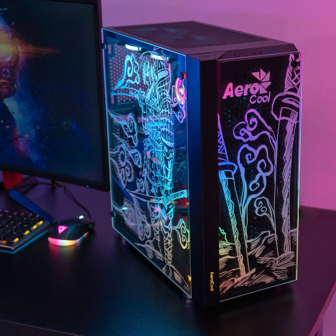 Aerocool Skribble Midi-Tower, Tempered Glass - schwarz image number 9