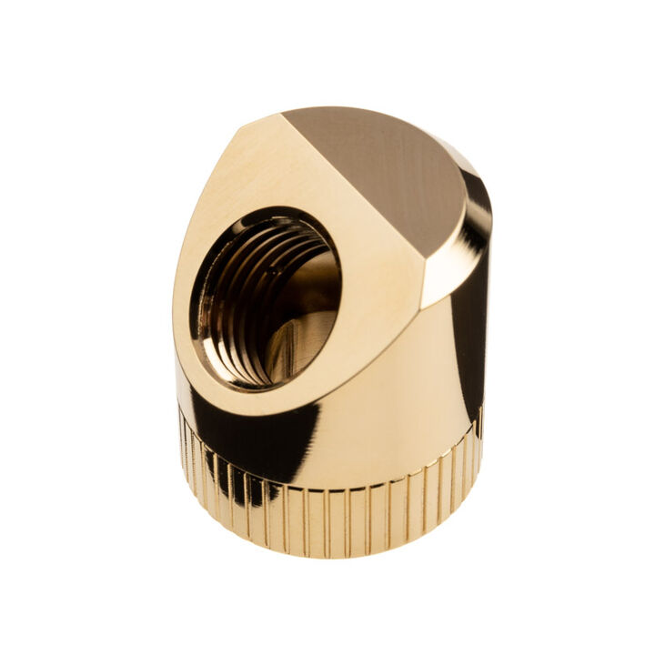 EK Water Blocks EK-Quantum Torque Angle 45 Degree G1/4 inch Female to G1/4 inch Male - Rotatable, gold image number 2