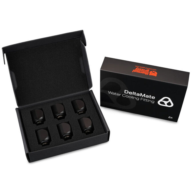 Thermal Grizzly DeltaMate Rotary Fitting - 90&deg;, black, pack of 6 image number 2