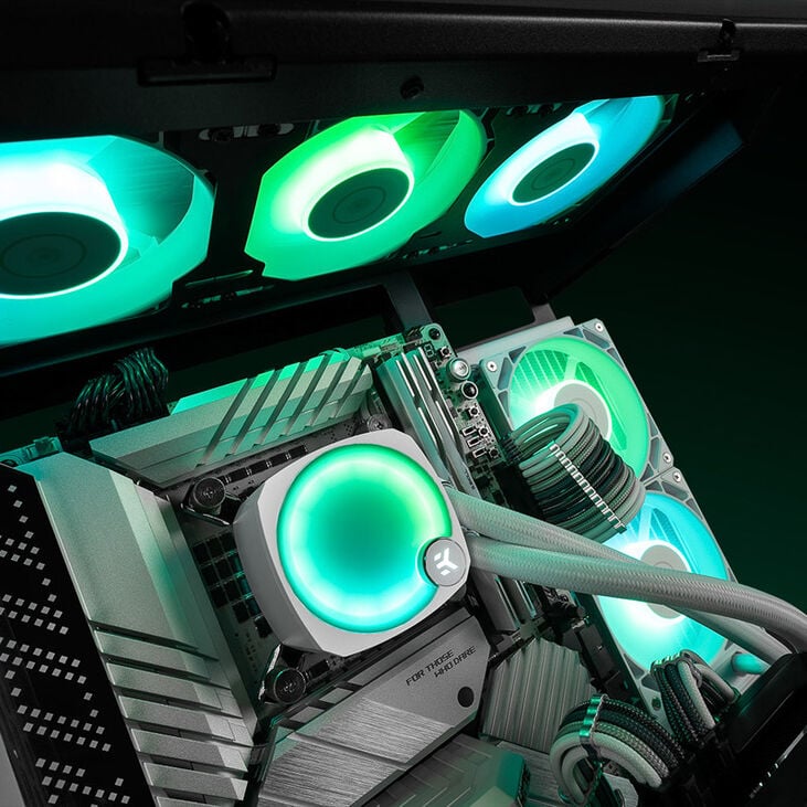EK Water Blocks EK-Nucleus AIO CR240 Lux D-RGB Komplett-Wasserkühlung - Weiß image number 2