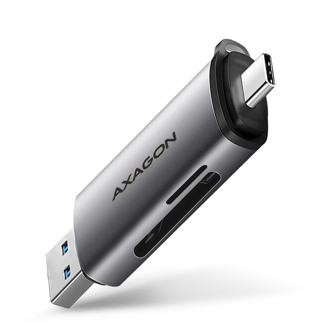 AXAGON CRE-SAC Kartenleser, USB 3.2 Gen1 Typ C + Typ A, SD, microSD image number 0