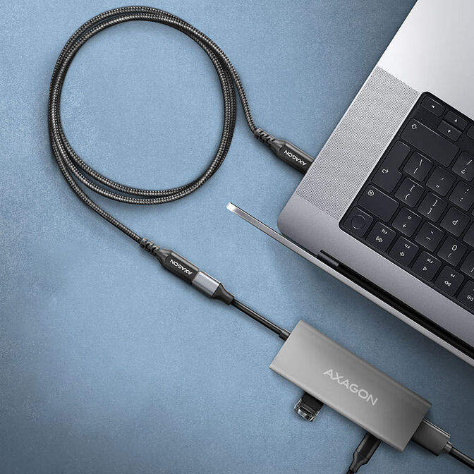 AXAGON BUCM32-CF15AB Verl&auml;ngerungskabel, USB-C zu USB-C 3.2 Gen 2, 1,5 m, 20 Gbps - Aluminium image number 3